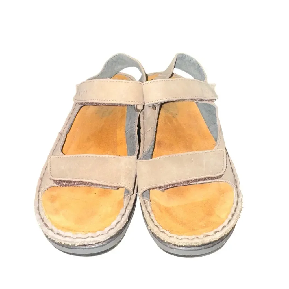 Naot Enid Sandals Women's Size 5 Beige Leather Adjustable Straps Comfort Shoes